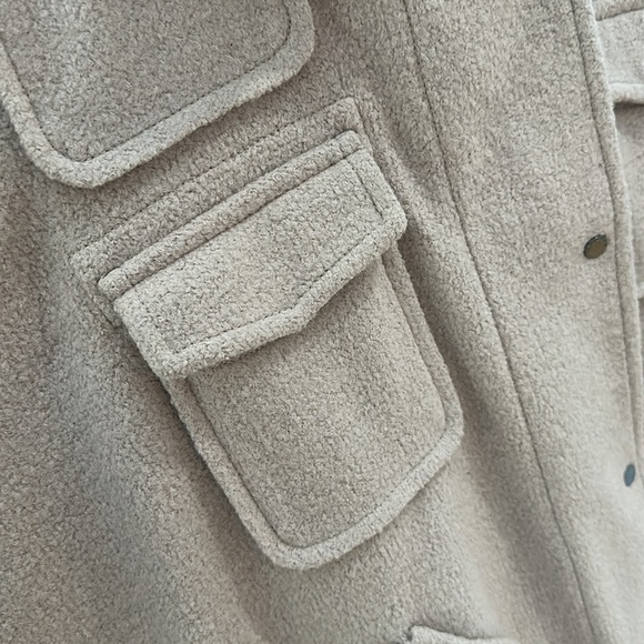 Anthro Dusty pink grey poncho with hood - Picture 5 of 7